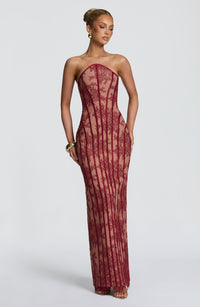 Eloise Maxi Dress – Burgundy