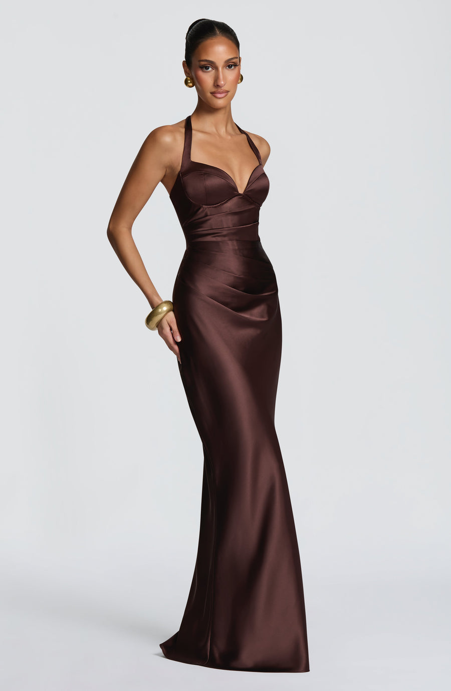Katia Maxi Dress – Plum Brown
