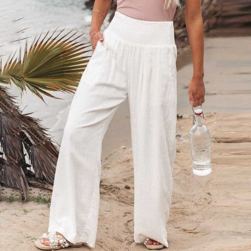 Aarthi | Women's Casual Wide Leg Linen Trousers