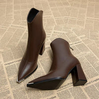 Jasmin | Women's Spring Pointed Toe Heeled Ankle Boots