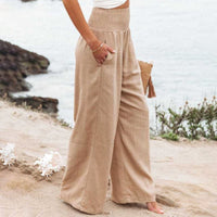 Aarthi | Women's Casual Wide Leg Linen Trousers