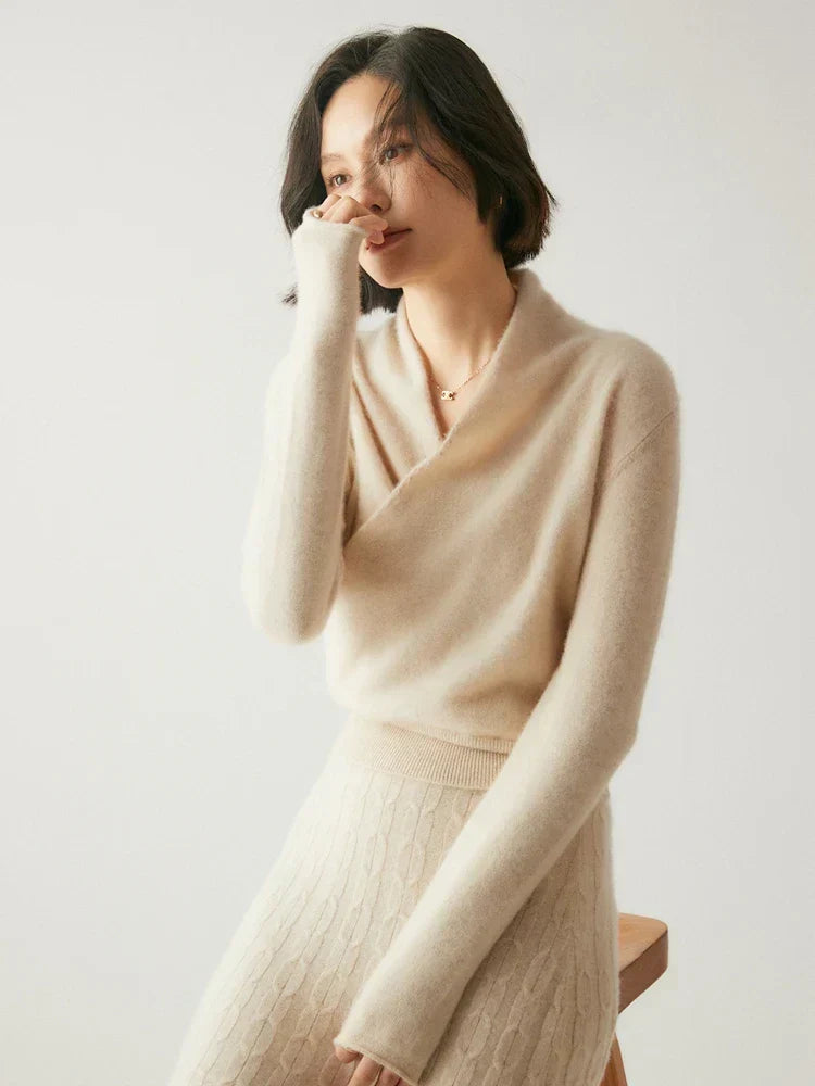 Leonie | Women's Elegant Crossover Wrap Sweater