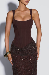 Ashley Maxi Dress – Plum Brown