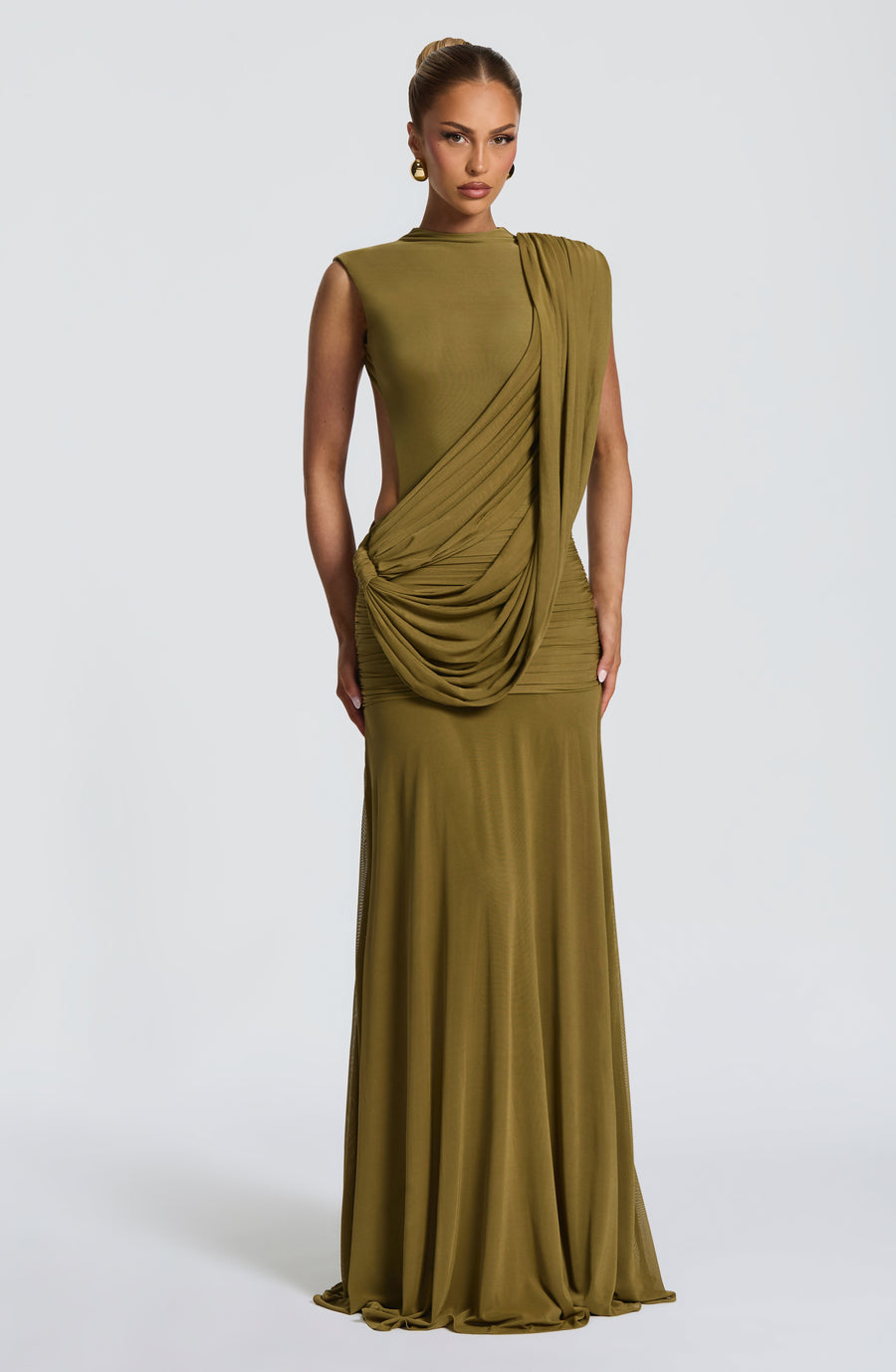 Enid Maxi Dress – Deep Olive