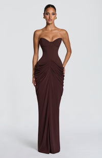 Esme Maxi Dress – Plum Brown