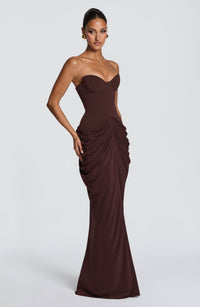 Esme Maxi Dress – Plum Brown