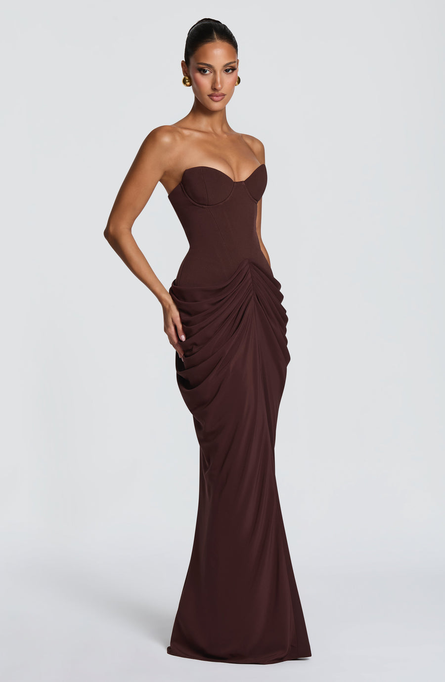 Esme Maxi Dress – Plum Brown