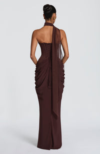 Esme Maxi Dress – Plum Brown