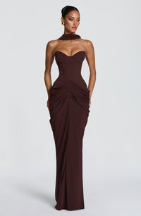 Esme Maxi Dress – Plum Brown