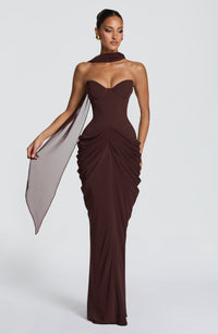Esme Maxi Dress – Plum Brown