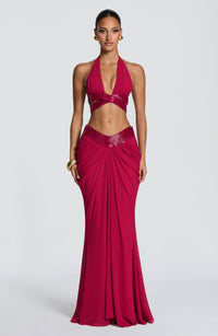 Isabelle Maxi Skirt - Raspberry