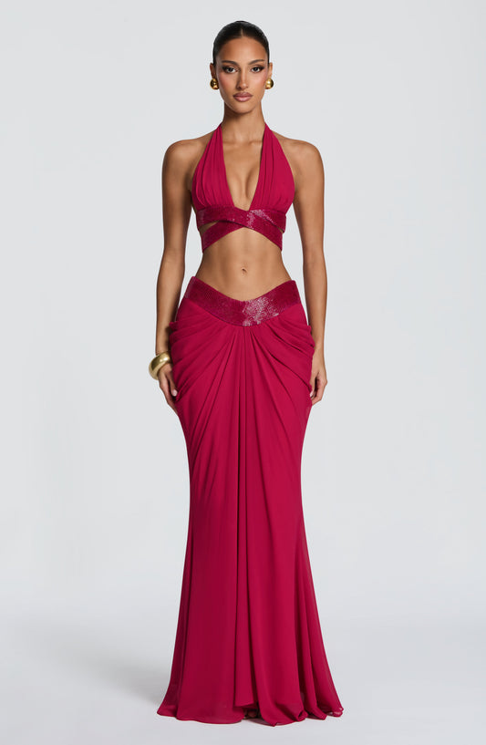 Isabelle Maxi Skirt - Raspberry