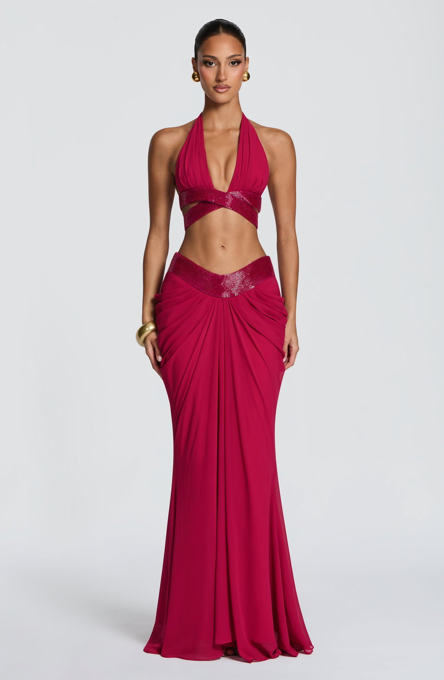 Isabelle Maxi Skirt - Raspberry