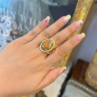 Radiant Nautical Turquoise Gold Ring