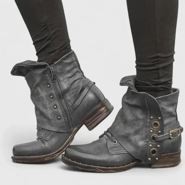 Katharina | Women's Spring Vintage Buckle Ankle Boots