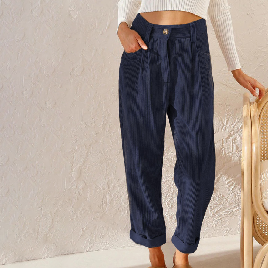 Jessica | Women's Fall High Waist Corduroy Trousers