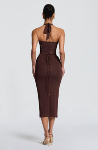 Antonia Midi Dress – Plum Brown