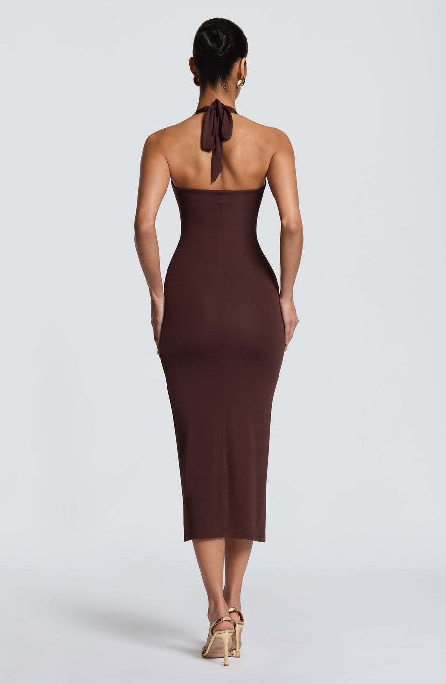 Antonia Midi Dress – Plum Brown