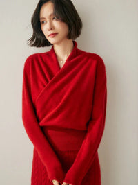 Leonie | Women's Elegant Crossover Wrap Sweater