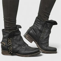 Katharina | Women's Spring Vintage Buckle Ankle Boots