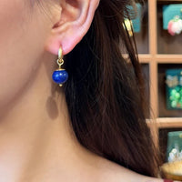 Modern Sphere Pearl Gold Earrings