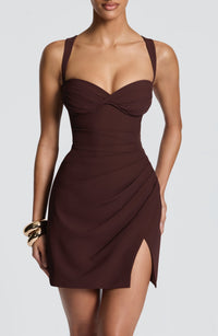 Lila Mini Dress – Plum Brown