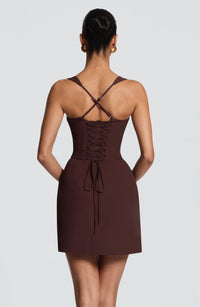 Lila Mini Dress – Plum Brown