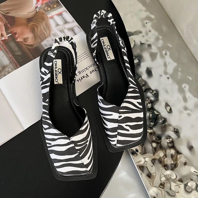 Annika | Women's Square Toe Slingback Heels