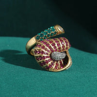 Abstract Flower Crystal Ring