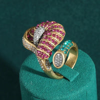 Abstract Flower Crystal Ring