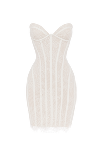 Loretta Mini Dress – Ivory Embellishment