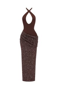 Joy Maxi Dress – Plum Brown