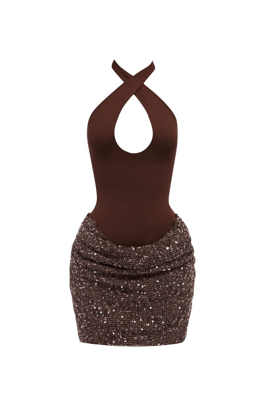 Joy Mini Dress – Plum Brown