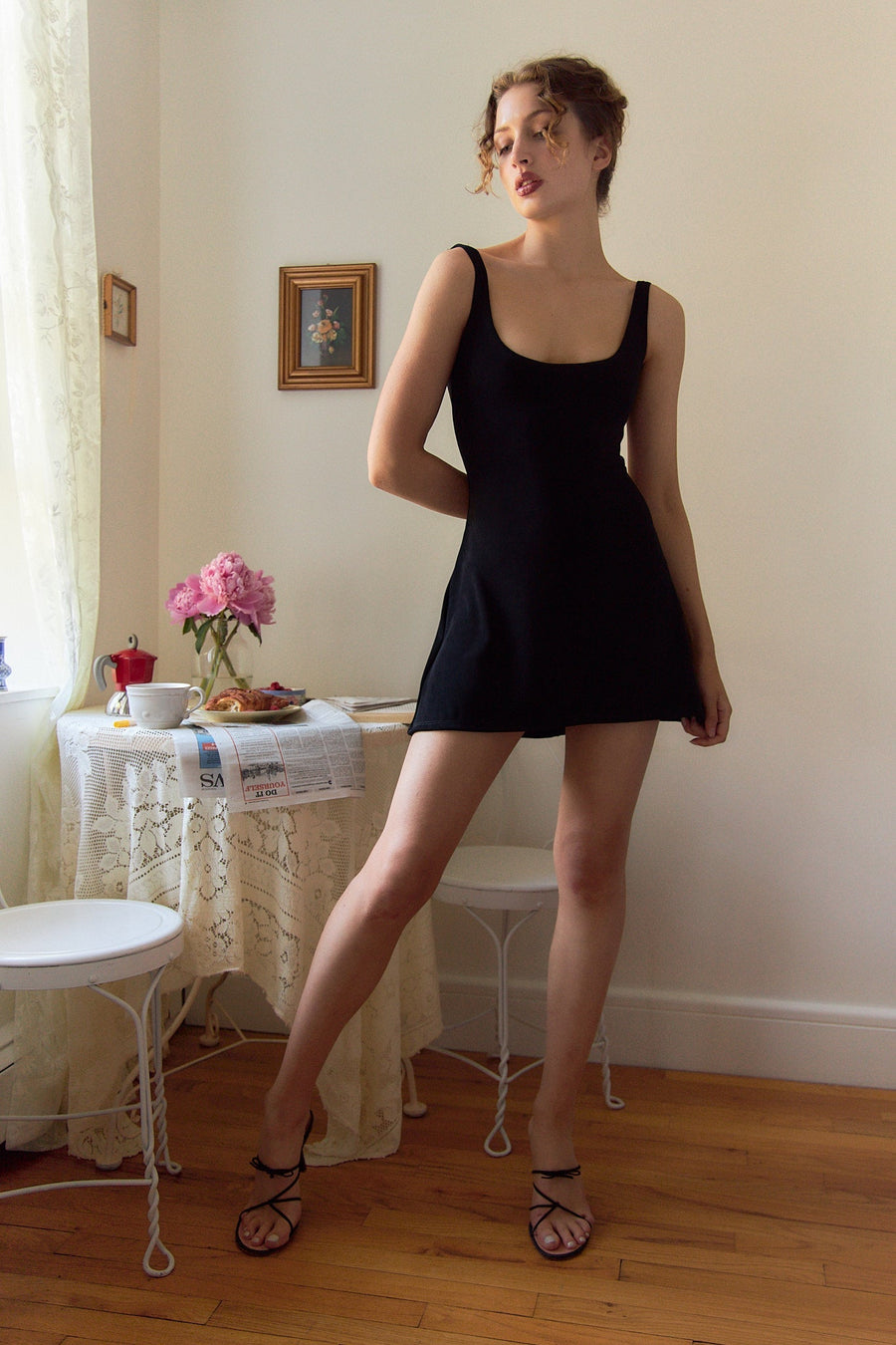 Diana A-Line Midi Dress in Noir