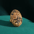 Art Deco Floral Engrave Ring