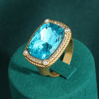 Sophisticated Square Zircon Ring