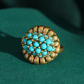 Victorian Turquoise Cluster Gold Ring