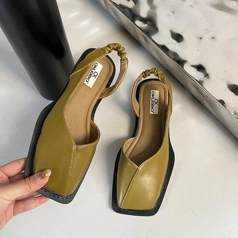 Annika | Women's Square Toe Slingback Heels