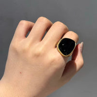 Irregular Smooth Pearl Gold Ring