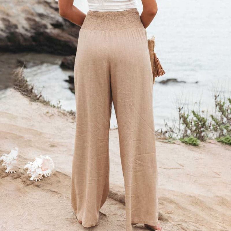 Aarthi | Women's Casual Wide Leg Linen Trousers