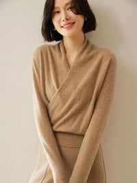 Leonie | Women's Elegant Crossover Wrap Sweater