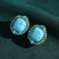 Turquoise Zirconia Stud Earrings