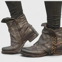 Katharina | Women's Spring Vintage Buckle Ankle Boots