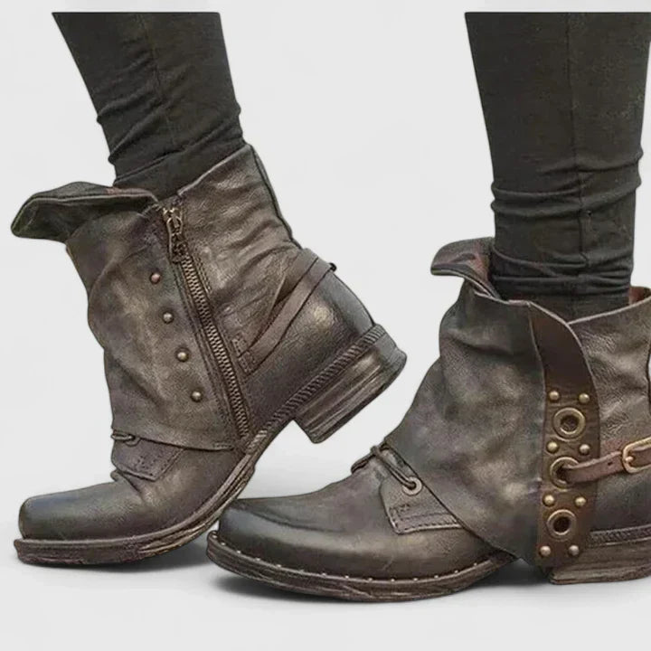 Katharina | Women's Spring Vintage Buckle Ankle Boots