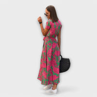Susanne | Women's Casual V-Neck Belted Long Dress
