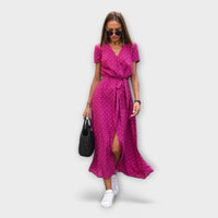 Susanne | Women's Casual V-Neck Belted Long Dress