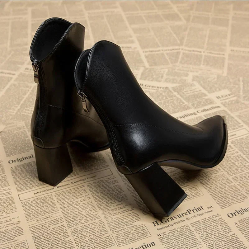 Jasmin | Women's Spring Pointed Toe Heeled Ankle Boots