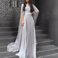 Elegant Solid Color Pleated Robe Dresses