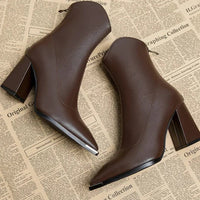 Jasmin | Women's Spring Pointed Toe Heeled Ankle Boots
