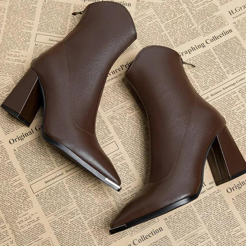 Jasmin | Women's Spring Pointed Toe Heeled Ankle Boots